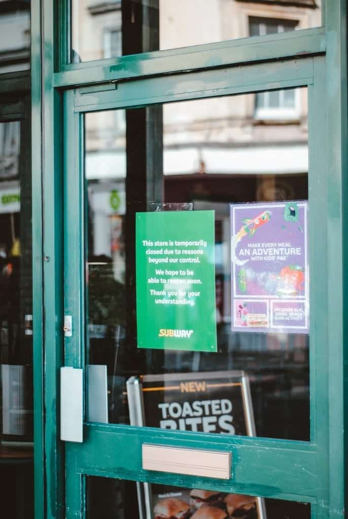 Subway store closed
