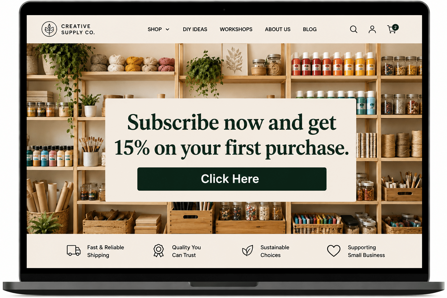 a website with a clear call to action
