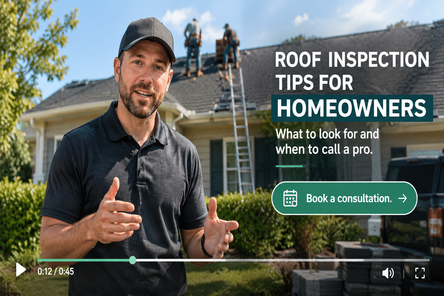 a roof inspection video with one clear next step